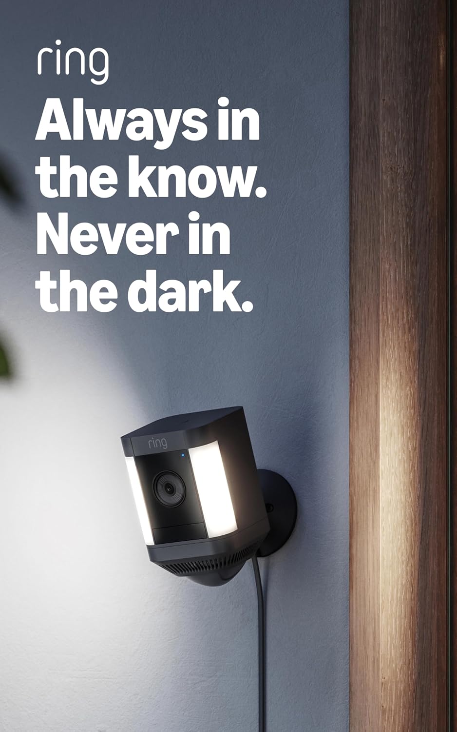 Ring Spotlight Cam Plus, Plug-In (newest model), Home or business security with HD video, Two-Way Talk, Color Night Vision, and Security Siren, 2-pack, Black