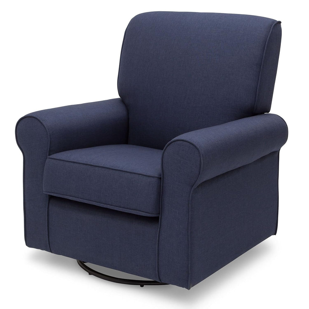Delta Children Avery Upholstered Glider Swivel Rocker Chair, Metal, Sand