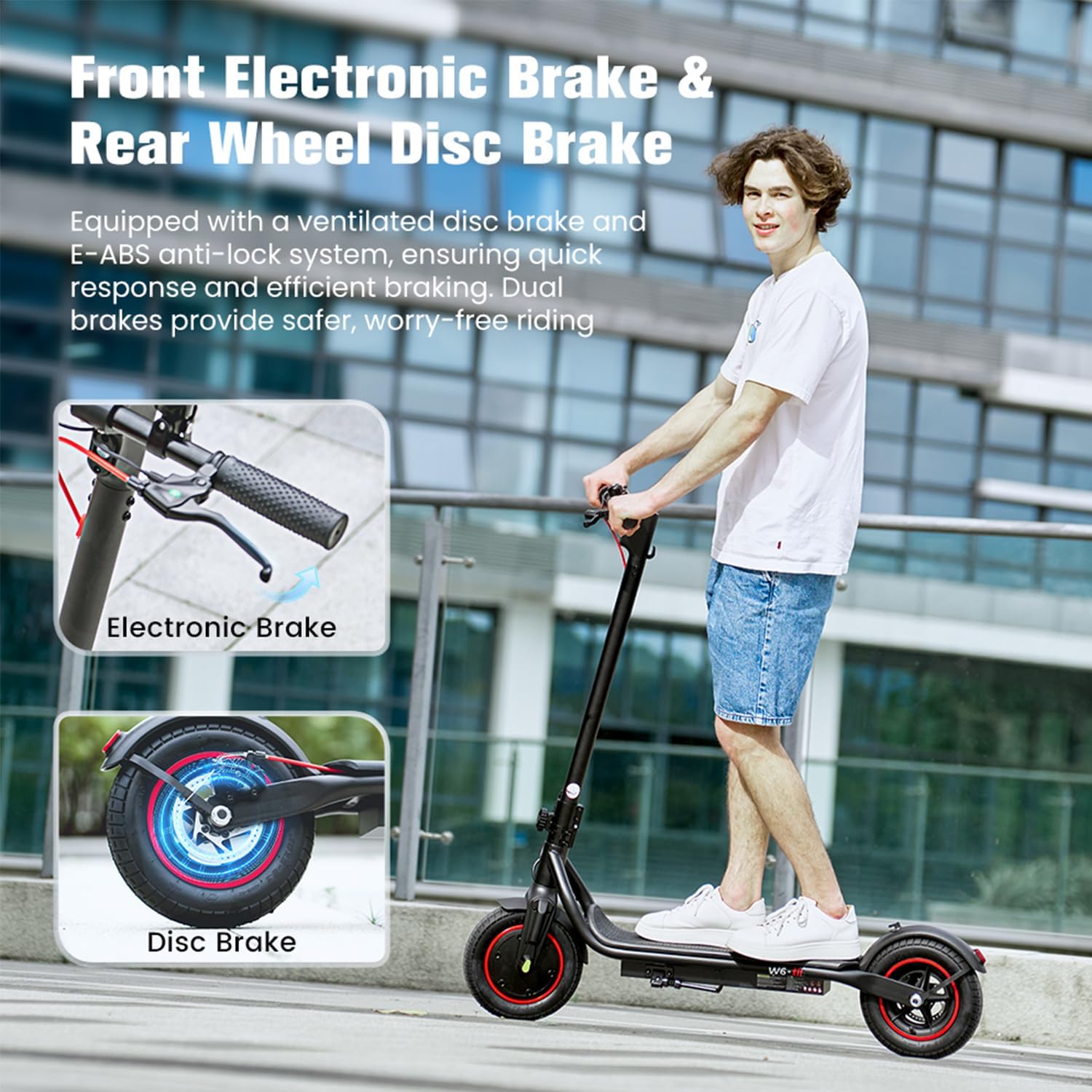 Electric Scooter, 23 Miles, 22 MPH Top Speed Electric Scooter for Adults, 500W Powerful Motor,10'/8.5' Pneumatic Tires Commuting Scooter, Foldable Escooter for Commuting & Campus Use