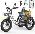 Skeri Electric Tricycle for Adults, 750W(Peak 1350W) Motor Etrike, 20'x4' Folding Fat Tire Electric Trike, 48V13Ah Battery, 3-Wheel Electric Bike, 20MPH, Front & Rear Basket & Differential
