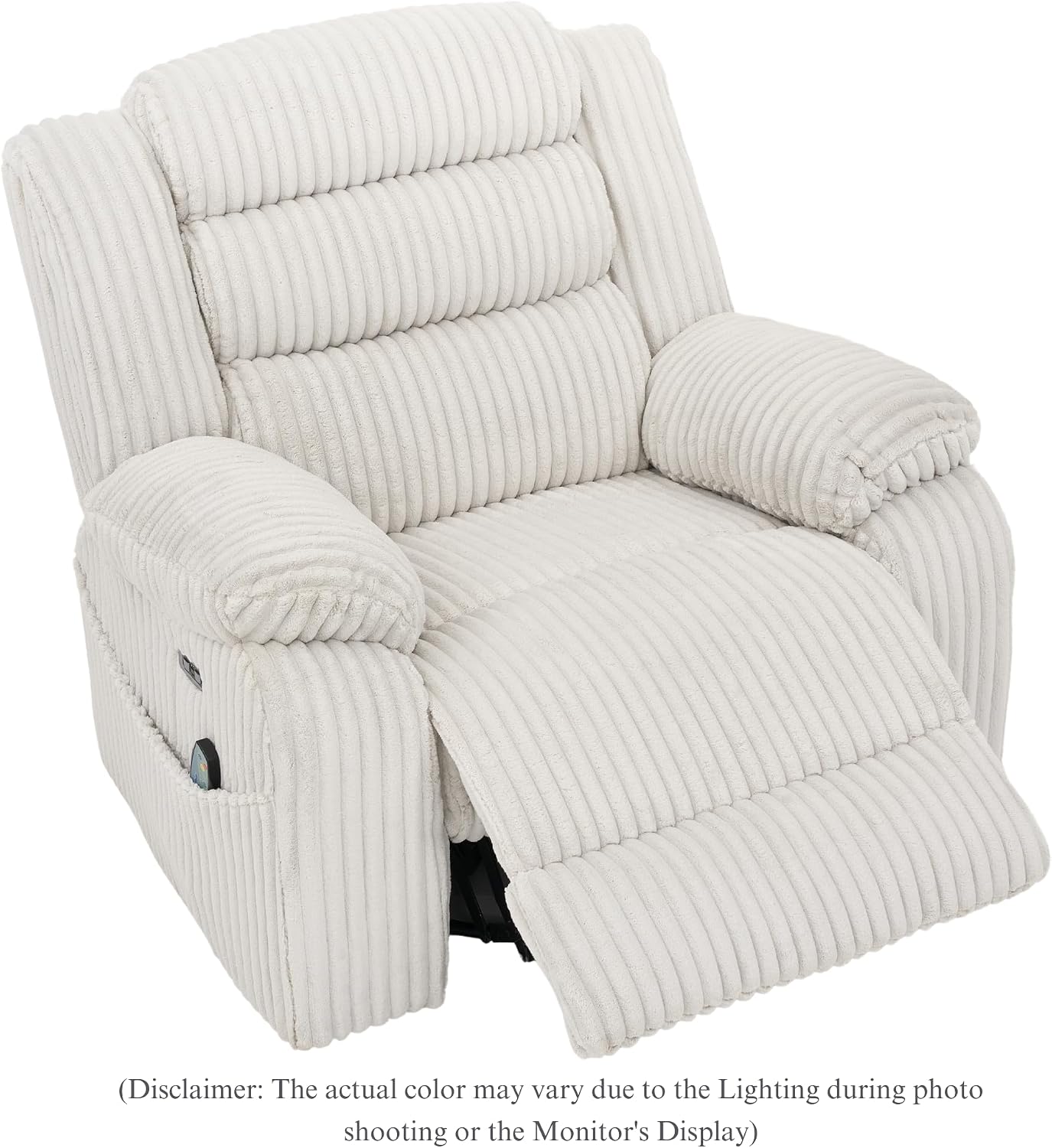 JUUXO Extra Wide Power Swivel Rocker Recliner for Adults with Heat Massage, USB & Type-C Charging, Electric Glider Rocking Chair for Living Room Nursery Bedroom Office