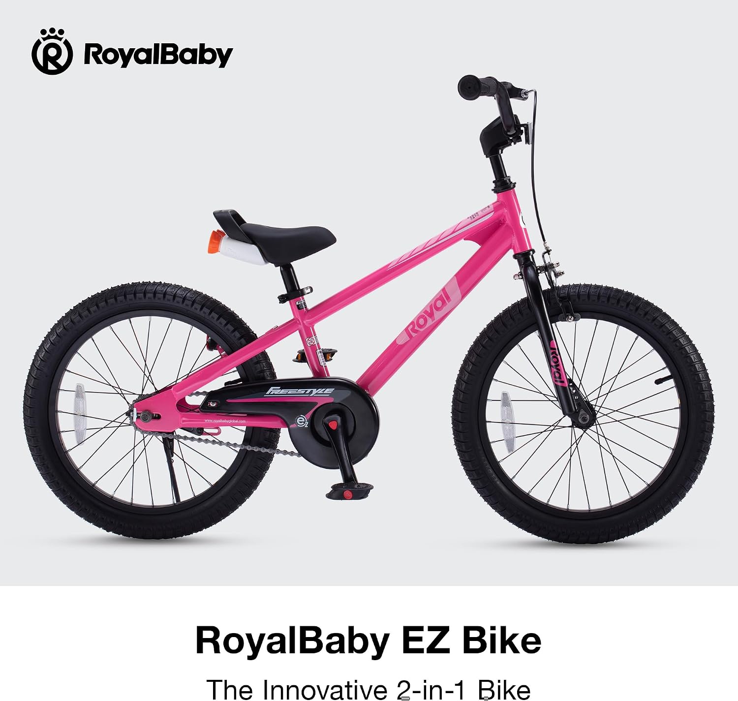 RoyalBaby EZ Kids Bike 12 14 16 18 20 Inch Balance Pedal 2-in-1 Training Bicycle Boys Girls Ages 3 to 12 Years Easy Learn for Beginners