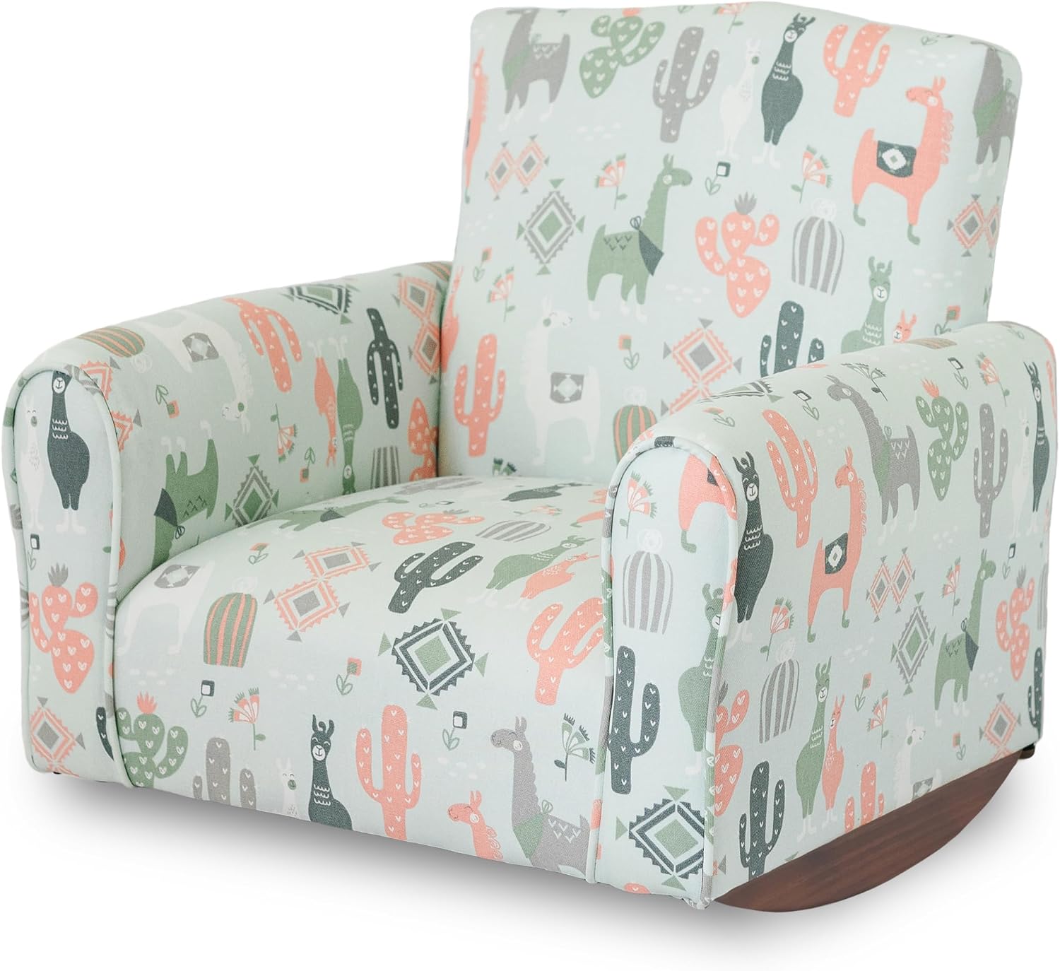 Kid Rocking Chair for Toddlers, Child Chair for Little Kids, Upholstered Toddler Armchair for Children, Comfy and Cute Little Kid Chairs (Rockers, Llama Print)