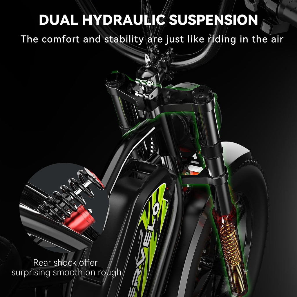 Cybervelo Electric Bike for Adults 1500W Peak 20' Fat Tire All-Terrain E-Bike 80 Miles 30MPH Electric Dirt Bike for Road Sand Mountain Snow - 48V 20/30AH Battery Powered Electric Motorcycle