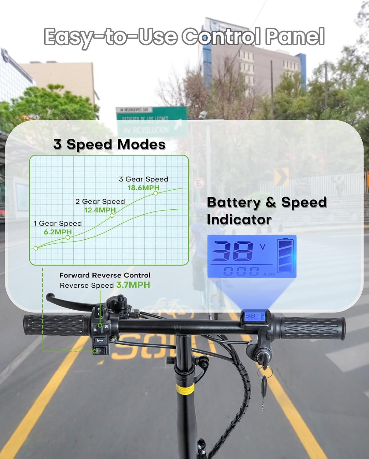 3 Wheel Mobility Scooters for Seniors, 3 Wheel Electric Scooter for Adults, Electric Wheelchair Device, 10 Mile Range, Supports 330lbs Weight, Only 48lbs, Adjustable, with Headlight, Basket