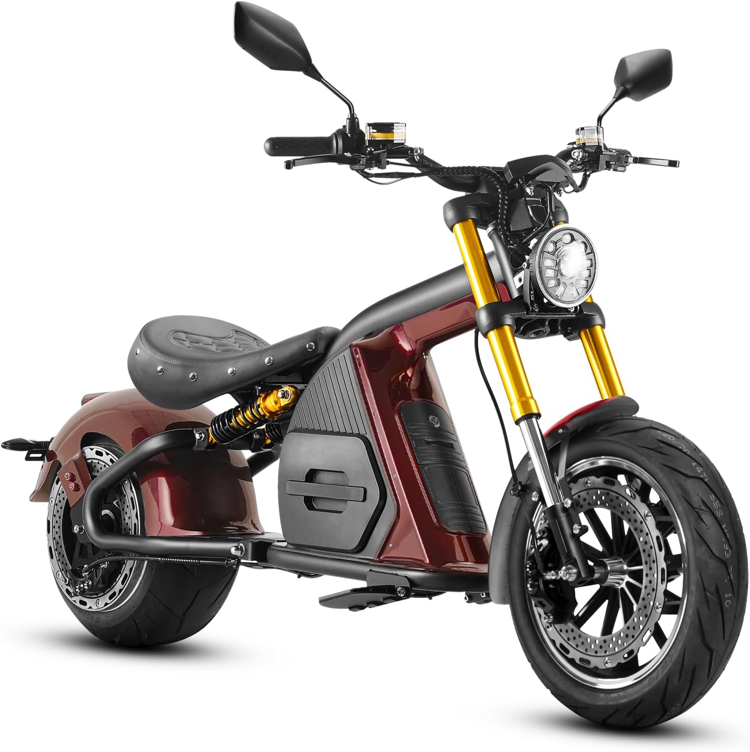 eAhora 4000W M8S Electric Motorcycle for Adults,72V 35Ah Lithium Battery 87 Miles Long Range, Full Suspension Dual Hydraulic Brakes,IP6 Color LCD Display Street Legal High Speed Bike