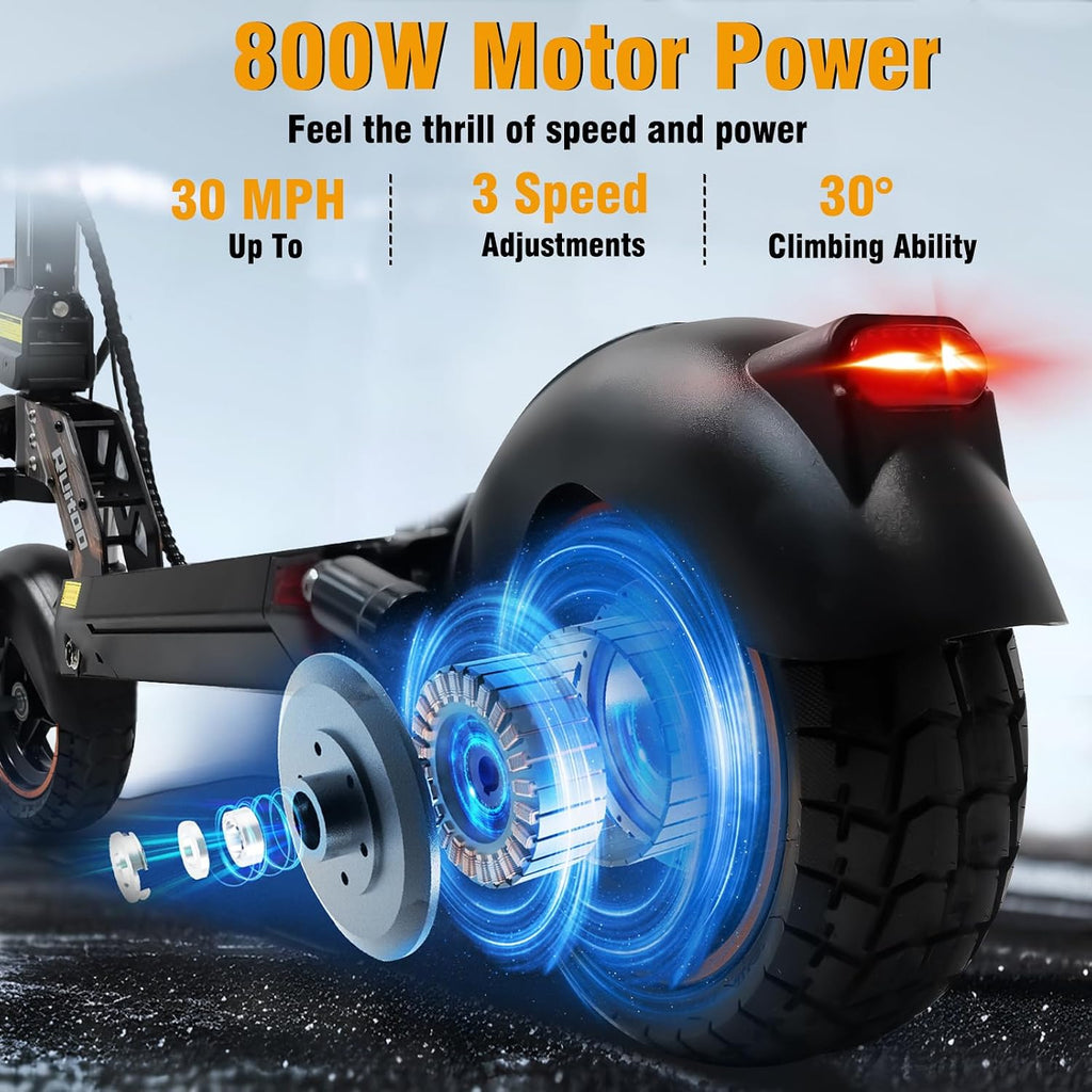 Electric Scooter Adults 1600/2000W Motor 50 Miles Long Range & 30/35 MPH Top Speed 10' Off Road Tire Folding E-Scooter 48V 20.8AH Battery Kick Scooter with Detachable Seat for Commuter Outdoor