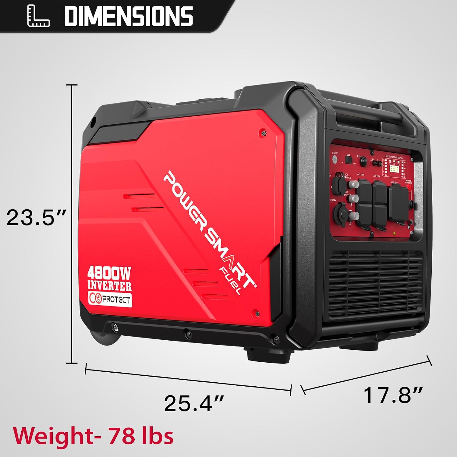 PowerSmart 4800W Portable Inverter Generator, Remote/Electric Start, Gas Powered, Quiet & Parallel Ready, RV Ready with 30A Outlet, EPA & CARB Compliant for Home Backup, Camping,Portable Power Station