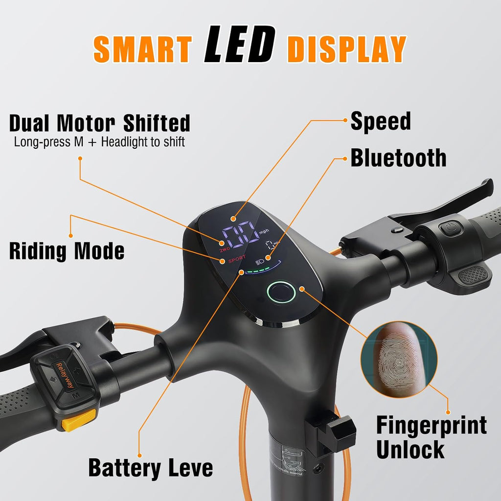 Off Road Electric Scooter Fast Speed 30 Mph, Long Range 40-50 Miles, 300+ lb Capacity