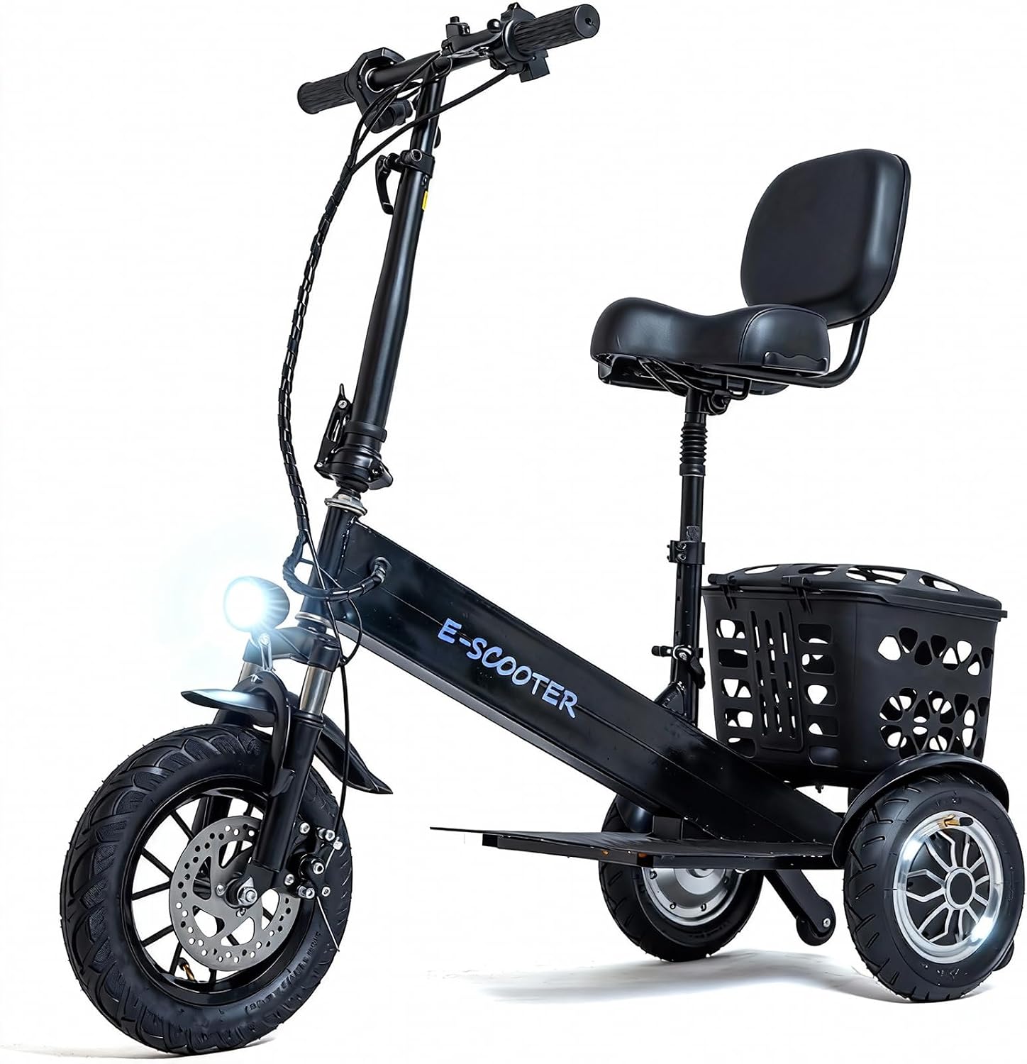 3 Wheel Electric Scooter for Adults, 3 Wheel Mobility Scooter for Adults, 330 lbs Load, Long Range, with Charger & Basket, Fits in Car Trunks for Daily Rides