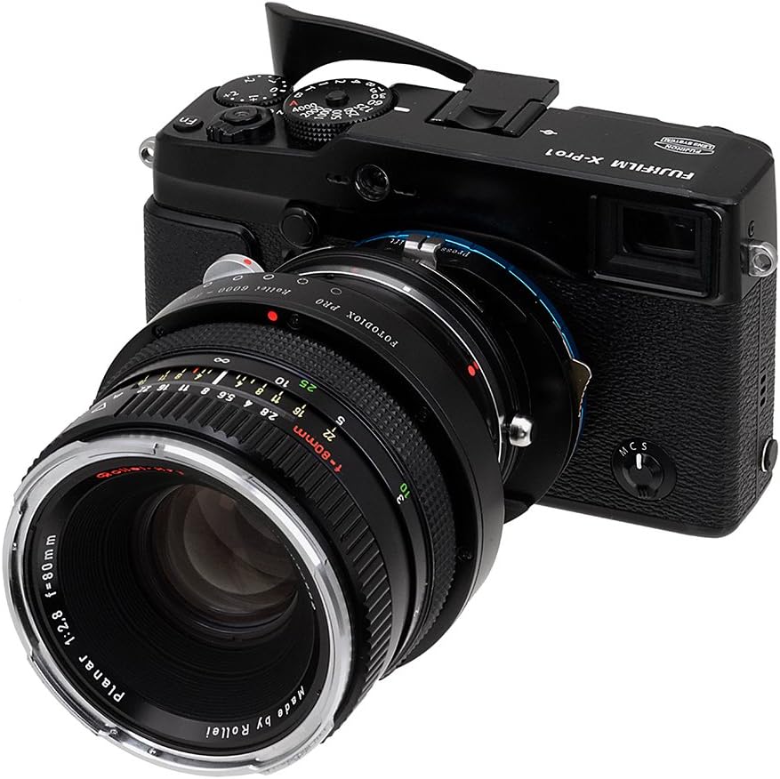 Fotodiox Pro Lens Mount Shift Adapter - Rollei 6000 (Rolleiflex) Series Lenses to X-Series Mirrorless Camera