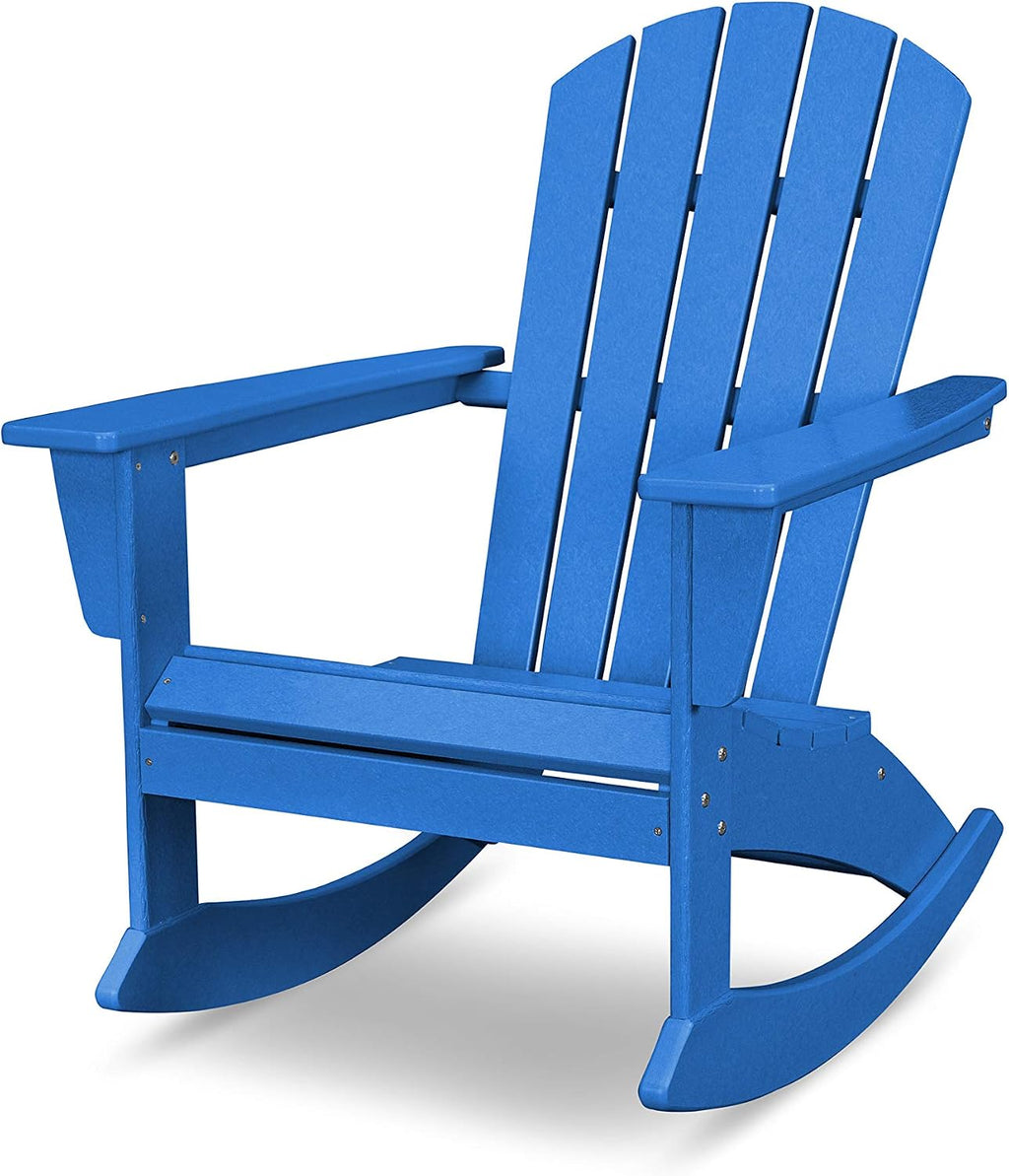 POLYWOOD® Nautical Adirondack Rocking Chair in Pacific Blue