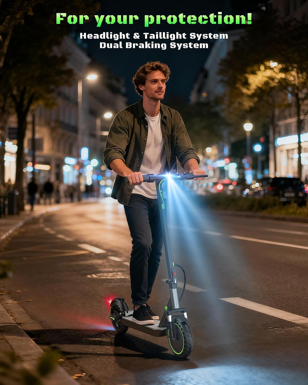 NAVIC Electric Scooter with Dual Suspension, 8.5'/10' Tires, 350W/500W Motor, 19/22 Mph, Max 22/25/27/49Miles Range, Foldable E Scooter for Adults with Braking, App Control