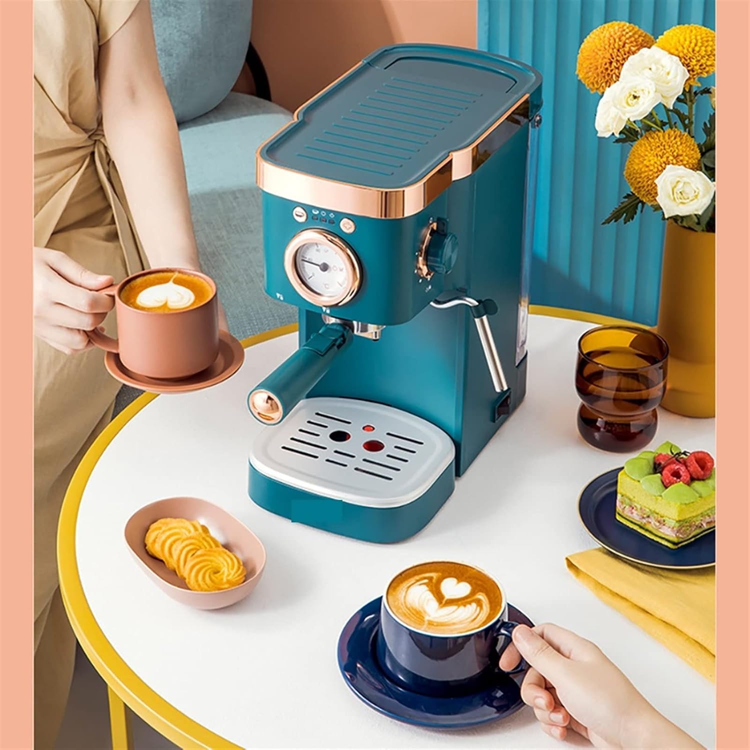 Built-in Coffee Machines Espresso Coffee Machine Automatic Expresso Maker Cafe Powder Espresso Maker Cappuccino Electric Coffee Maker
