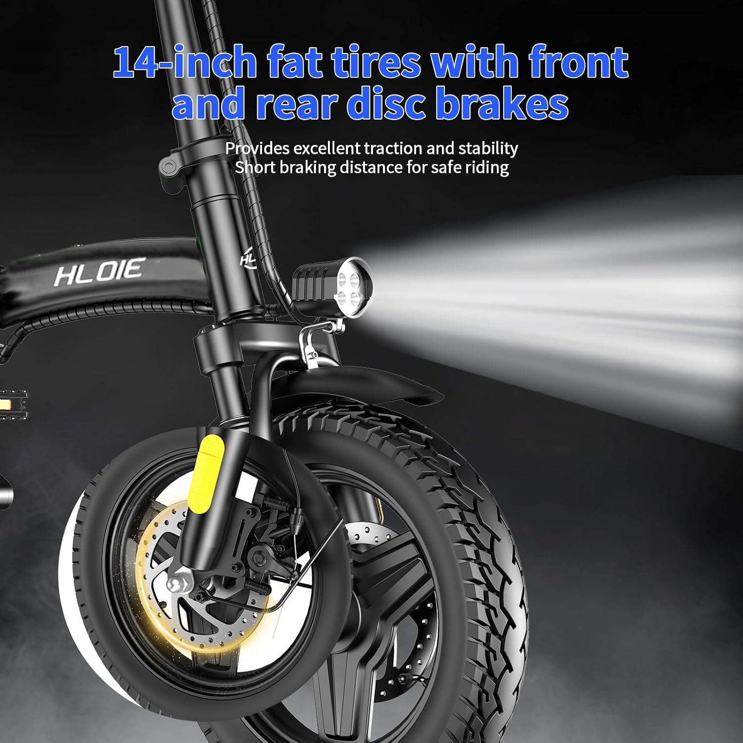 HLOIE Folding Electric Bike for Adults, 750W Peak Motor, Up to 23 MPH, 14' Foldable Ebike with 48V 12Ah Battery, 35 Miles PAS Range, Mini Electric Bicycle for Adults & Teens