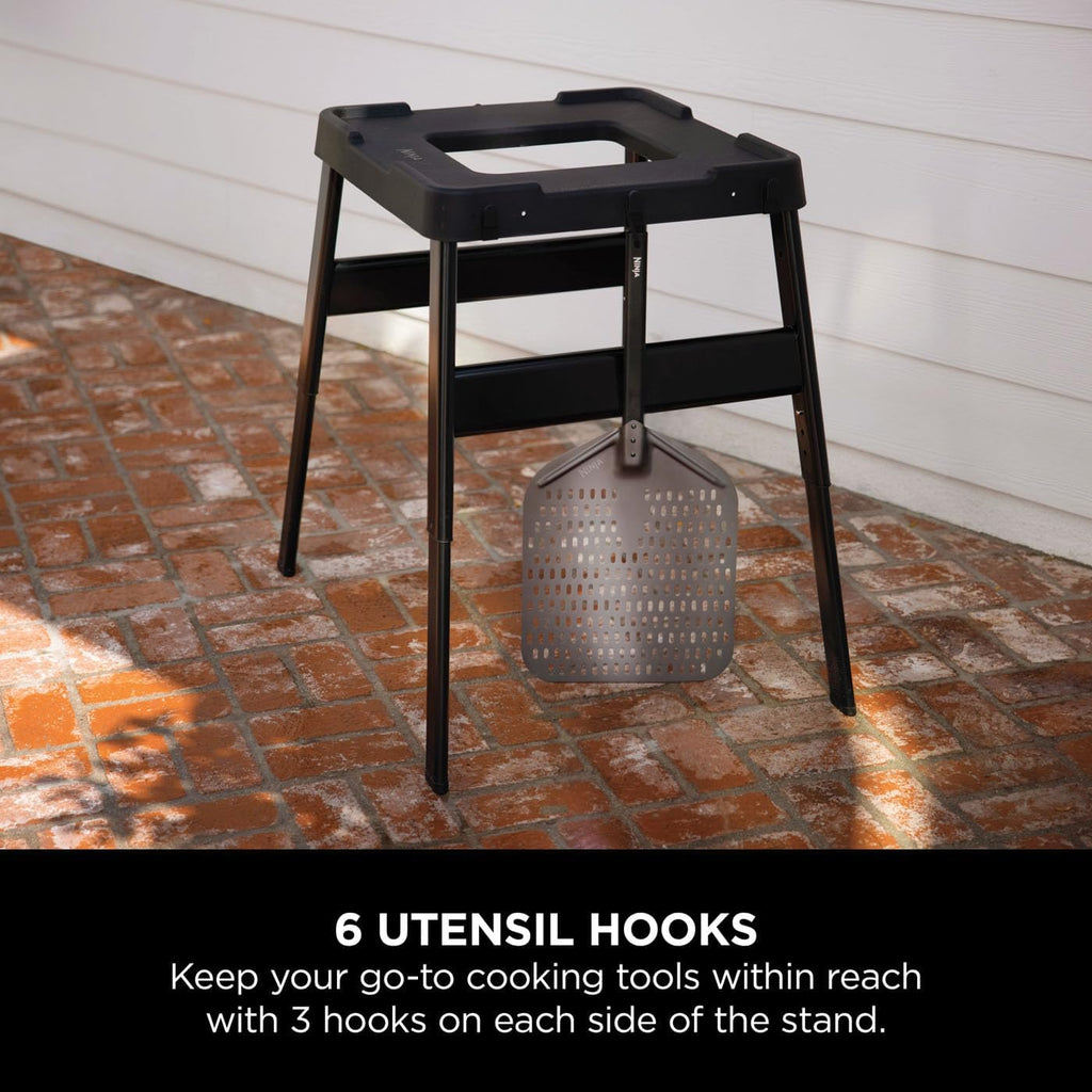 Ninja Woodfire Adjustable Stand & Side Table, Electric Outdoor Oven & BBQ Grill, Heavy-Duty Outdoor Cooking Table & Pizza Oven, 4718J800EUUK, Black