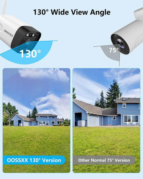 (2026 Update 120 Days Storage) Wireless WiFi Outdoor Security Camera System with Dual Antenna Cameras, 55% Stronger Signal, 130° Wide Angle, 2-Way Audio, No Monthly Fee, Home NVR Security System