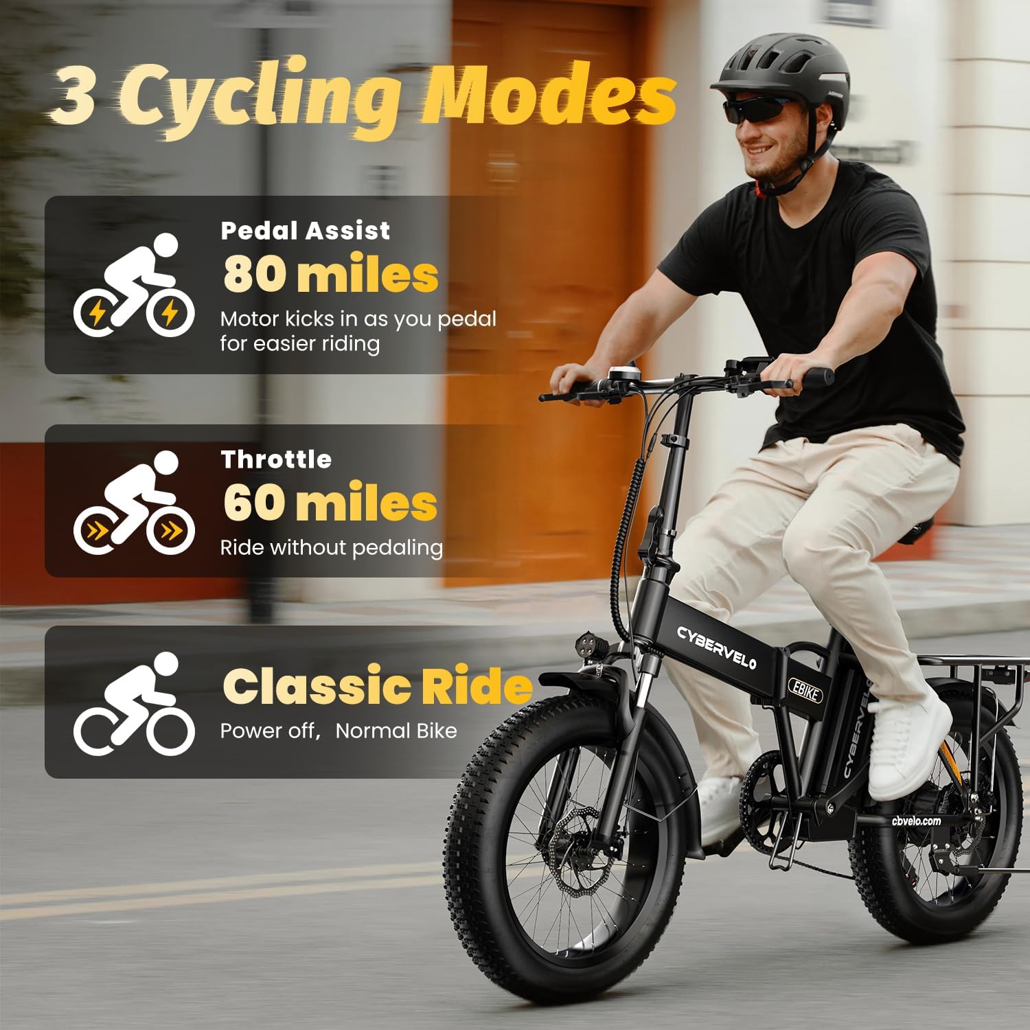 Folding Electric Bike, Removable Large Capacity Battery Ebike,Fat Tire Adult E-Bik,Long Range, Long-lasting Ebike