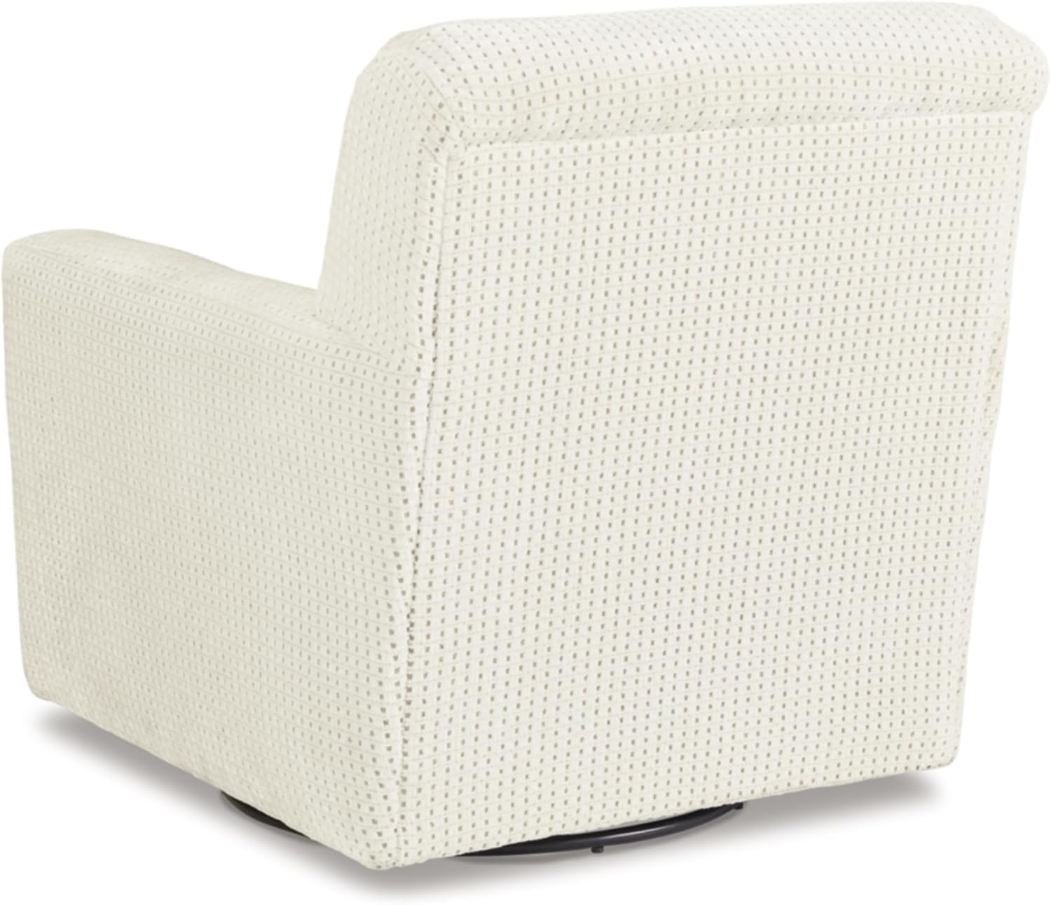 Signature Design by Ashley Herstow Casual Polka Dot Upholstered Swivel Glider Accent Chair, White & Beige