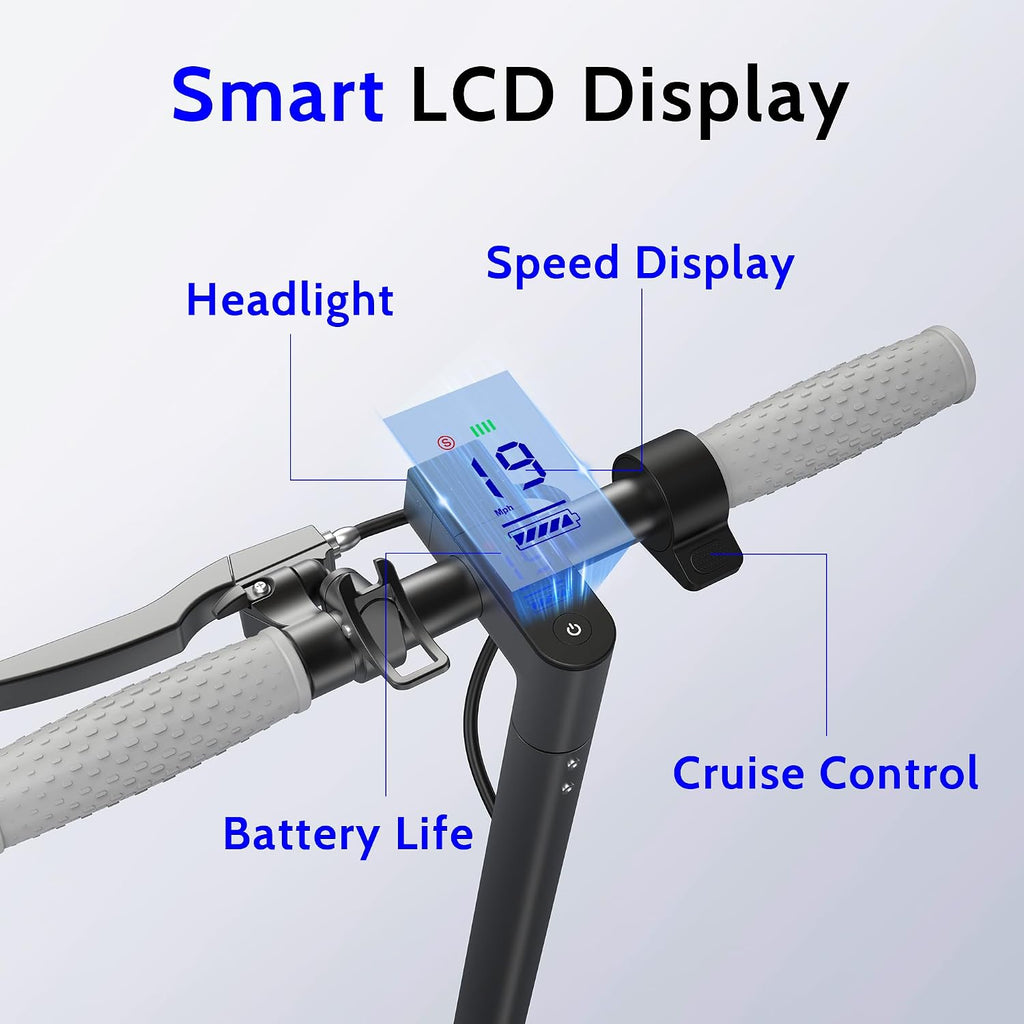 NAVIC Electric Scooter with Dual Suspension, 8.5'/10' Tires, 350W/500W Motor, 19/22 Mph, Max 22/25/27/49Miles Range, Foldable E Scooter for Adults with Braking, App Control