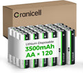 Granicell 120-Pack 3500mAh Lithium AA Batteries | 1.5V for Blink Cameras, Smart Locks, Alarms & Tech Devices | 10-Year Life, Leak-Proof, Extreme-Temp Resistant (Non-Rechargeable)