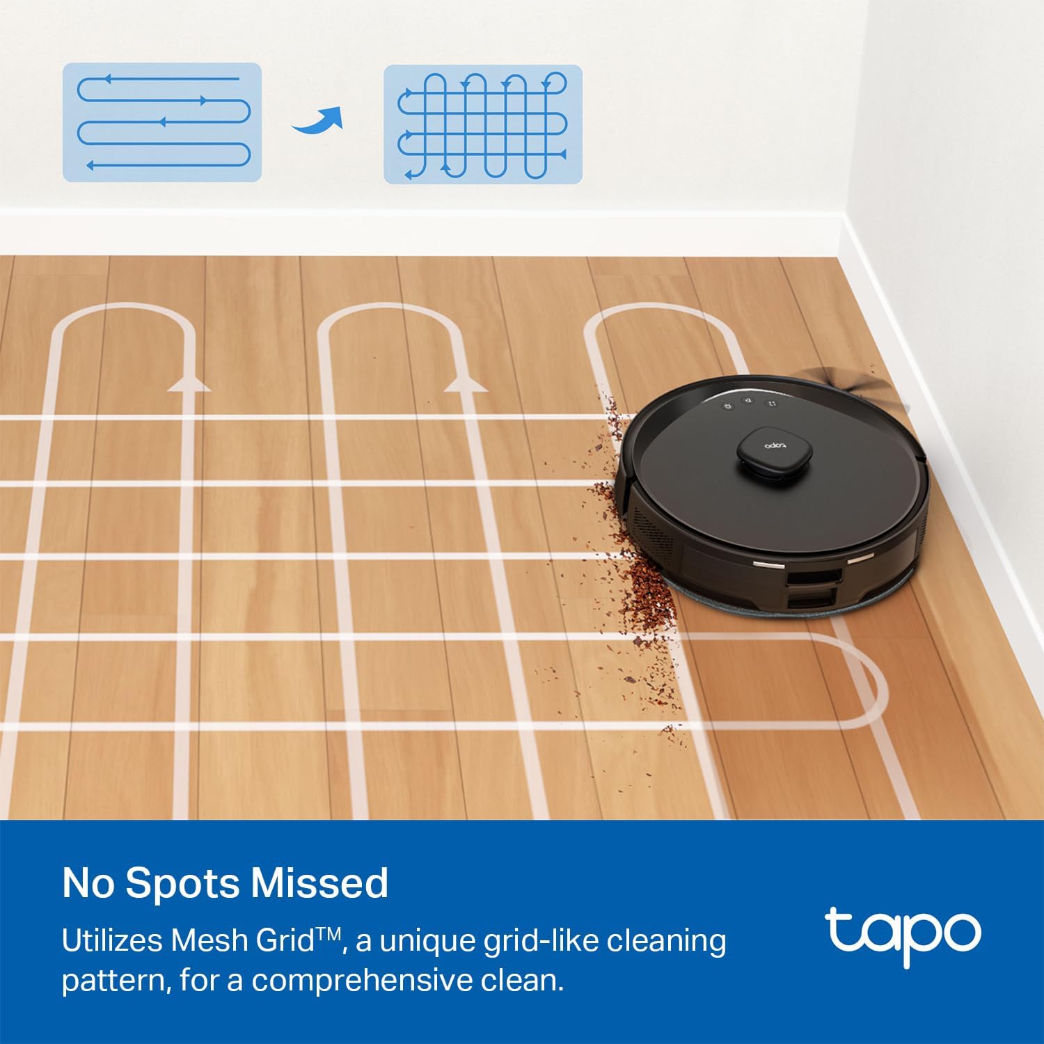 Tapo LiDAR Smart Navigation Robot Vacuum and Mop, 5300Pa Max, 97%+ Dust Pickup Rate, Customizable Cleaning, Self-Charging, Works w/Alexa & Google Home, RV30 Max