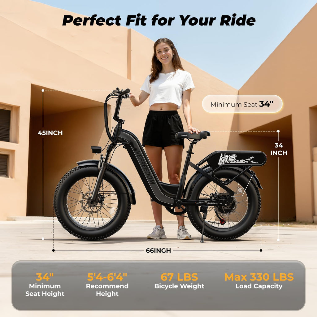 EUY Electric Bike for Adults, 1500W Peak Motor Ebike, 48V20Ah, 20'' x 4.0'' Fat Tire Electric Mountain Bike, Commute E Bike with 70 Miles, 7 Speed and Dual Suspension Electric Bicycle