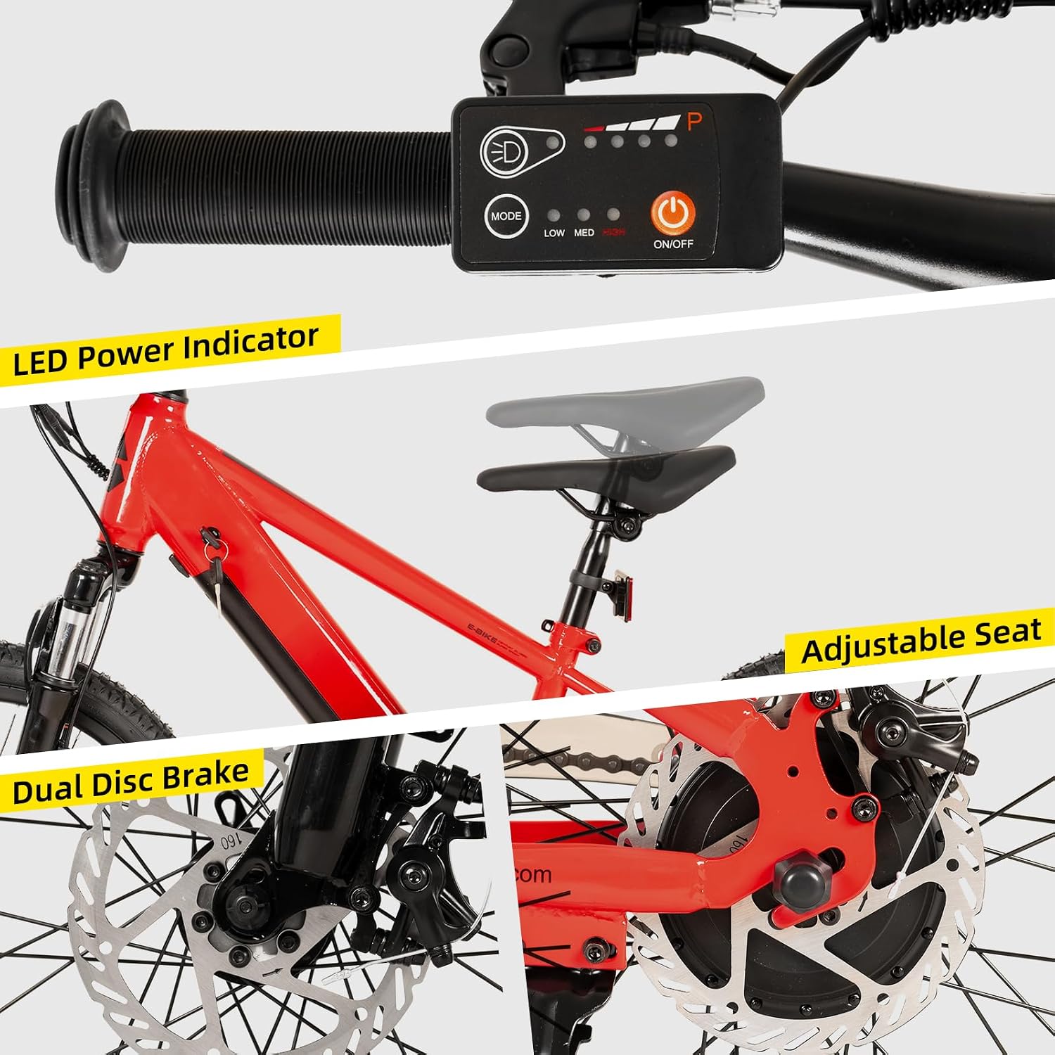 JOYSTAR 20 26 Inch Electric Bike for Kids Teens Ages 6+ with 250W/500W Brushless Motor, Electric Mountain Bicycle with Removable Battery, Safe Children Ebikes with Dual Disc Brakes