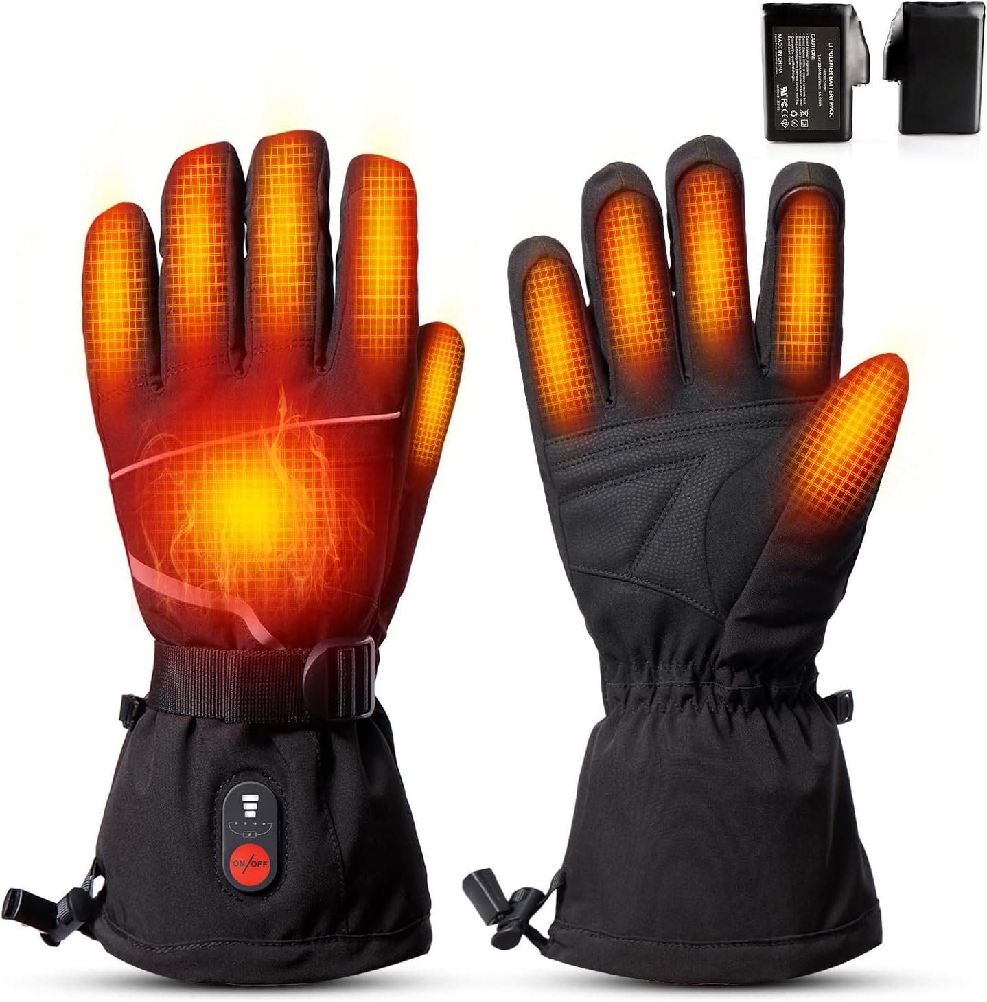 SNOW DEER Heated Motorcycle Gloves for Men Women, Electric Glove Rechargeable Battery Heated Hand for Motorcycle Biking Hunting Arthritis Skiing Working