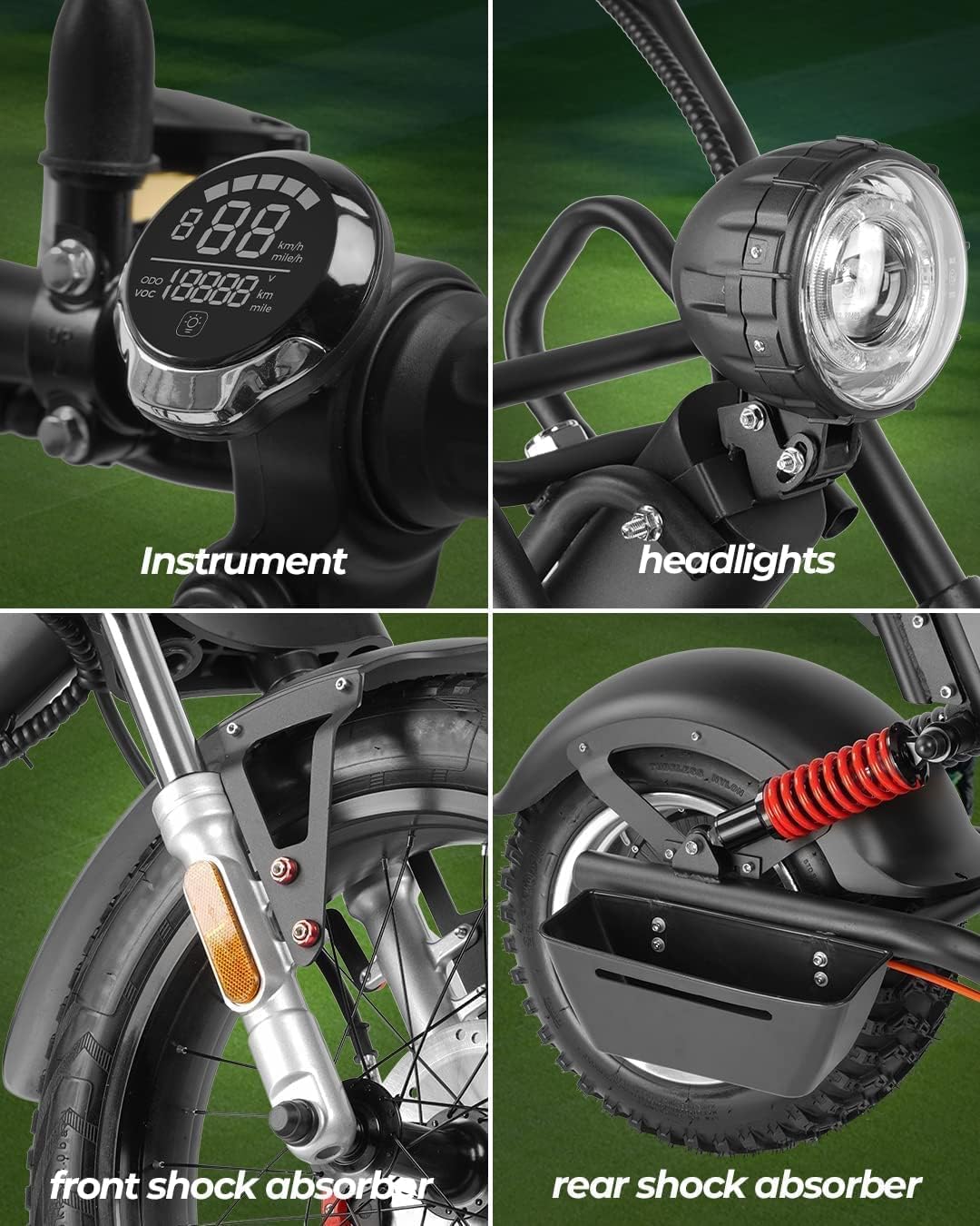eAhora 2000W M1P/M2 Trike Electric Motorcycle for Adults 60V 30AH/40AH Battery Long Range 55/68Miles Full Suspension 3 Wheels Electric Motorcycle Dual Hydraulic Brake Mopeds