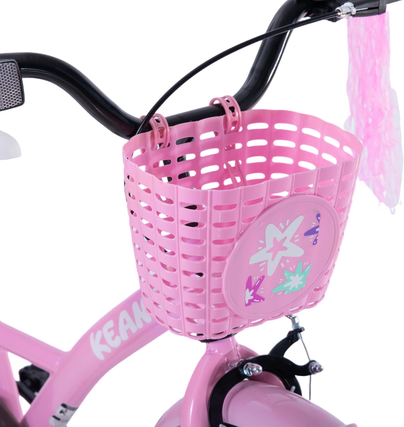 KEANO Zinnia 20 Inch Kids Bike for Girls Ages 7-10 Years, 20 Inch Girls' Bikes with Kickstand, Streamers, Basket and Doll Seat, Children Bicycles Pink