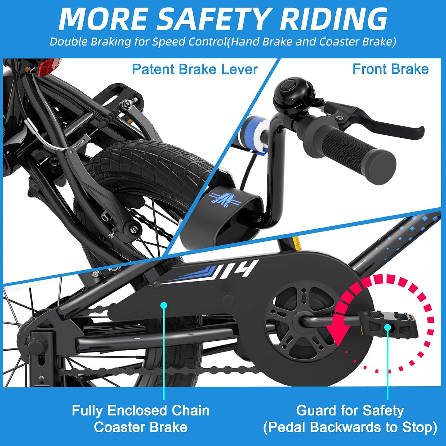 67i BMX Toddler Bike with Training Wheels 12/14/16 Inch Kids Bicycle Boys Girls Age 3-8 Durable Steel Frame Adjustable Seat Coaster Brake Bicicleta para Niños