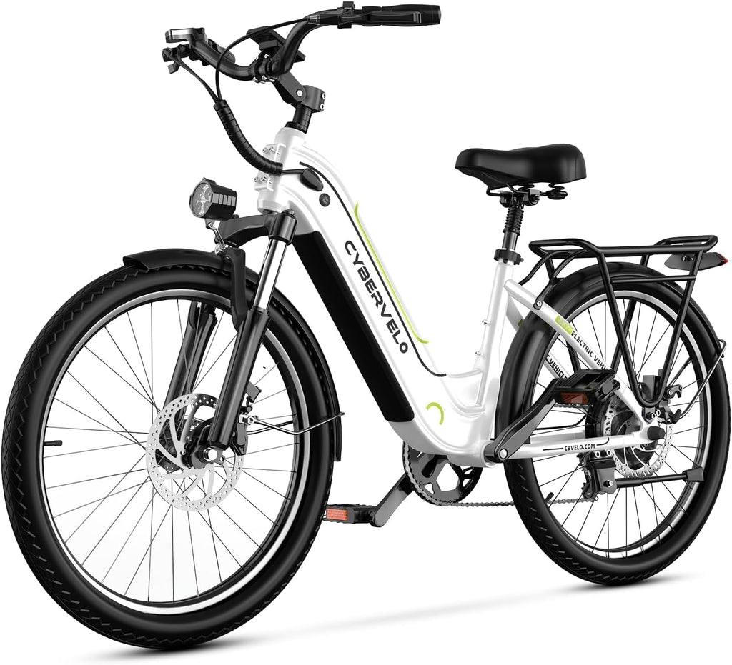 Cybervelo 750W Peak Electric Bike for Adults,up 80 Miles Removable Battery Ebike, 26' Electric E Bike with 7-Speed,Adult Electric Bicycles for Commute Beach Snow Womens/Man All Terrain