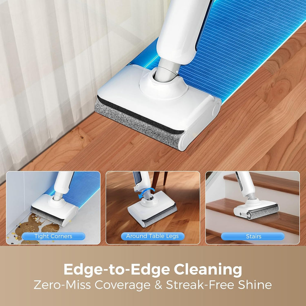 Wet Dry Vacuum Mop - Self-Cleaning Floor Washer with 180°Lie-Flat & 0 Hair Tangle, Self-Propelled Edge Cleaning, 60Min Runtime, Designed for Pet Hair, Kids' Spills & Daily Household Cleaning