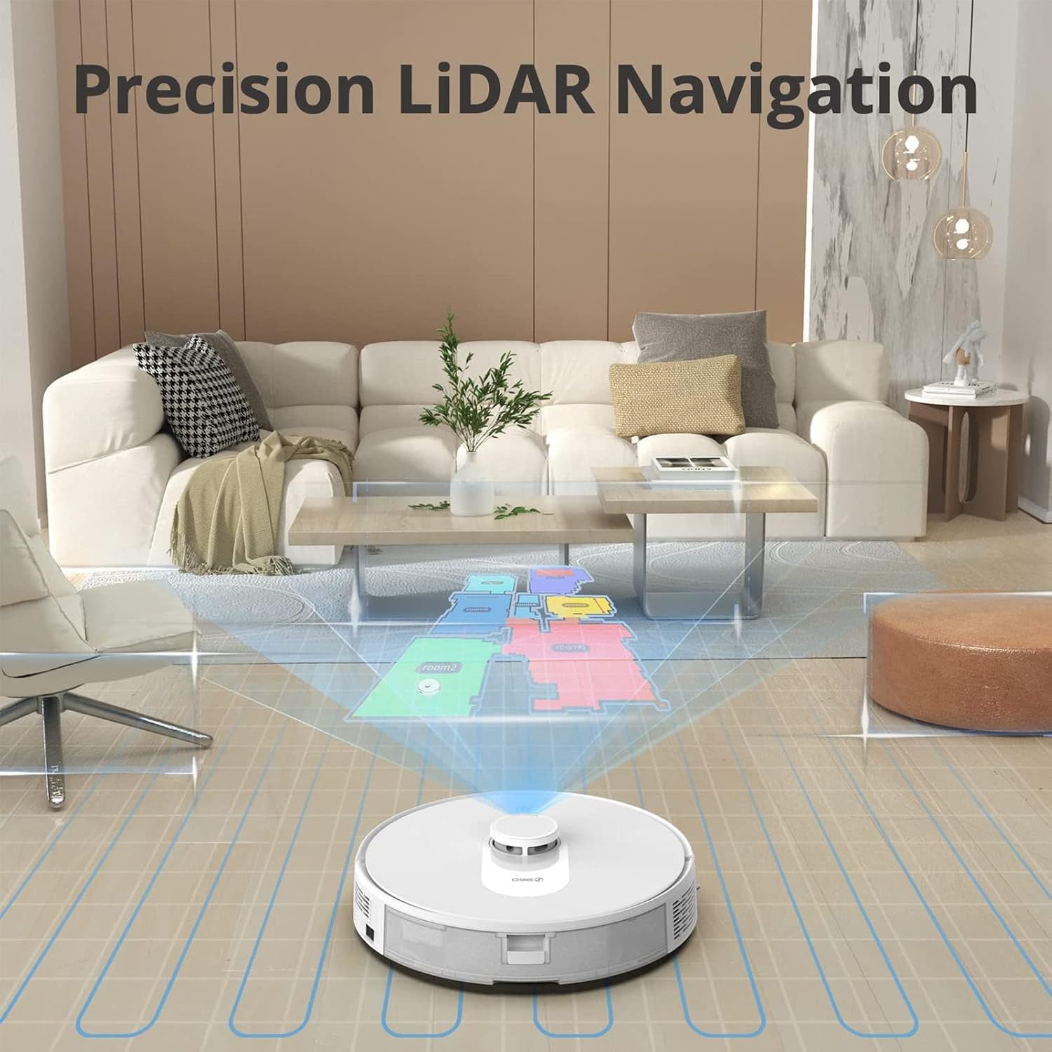 + 360 S8 Robot Vacuum and Mop Combo, LiDAR Navigation, 2700Pa Strong Suction, Compatible with Alexa, WiFi, Smart APP Control Mapping, Ideal for Carpet and Pet Hair