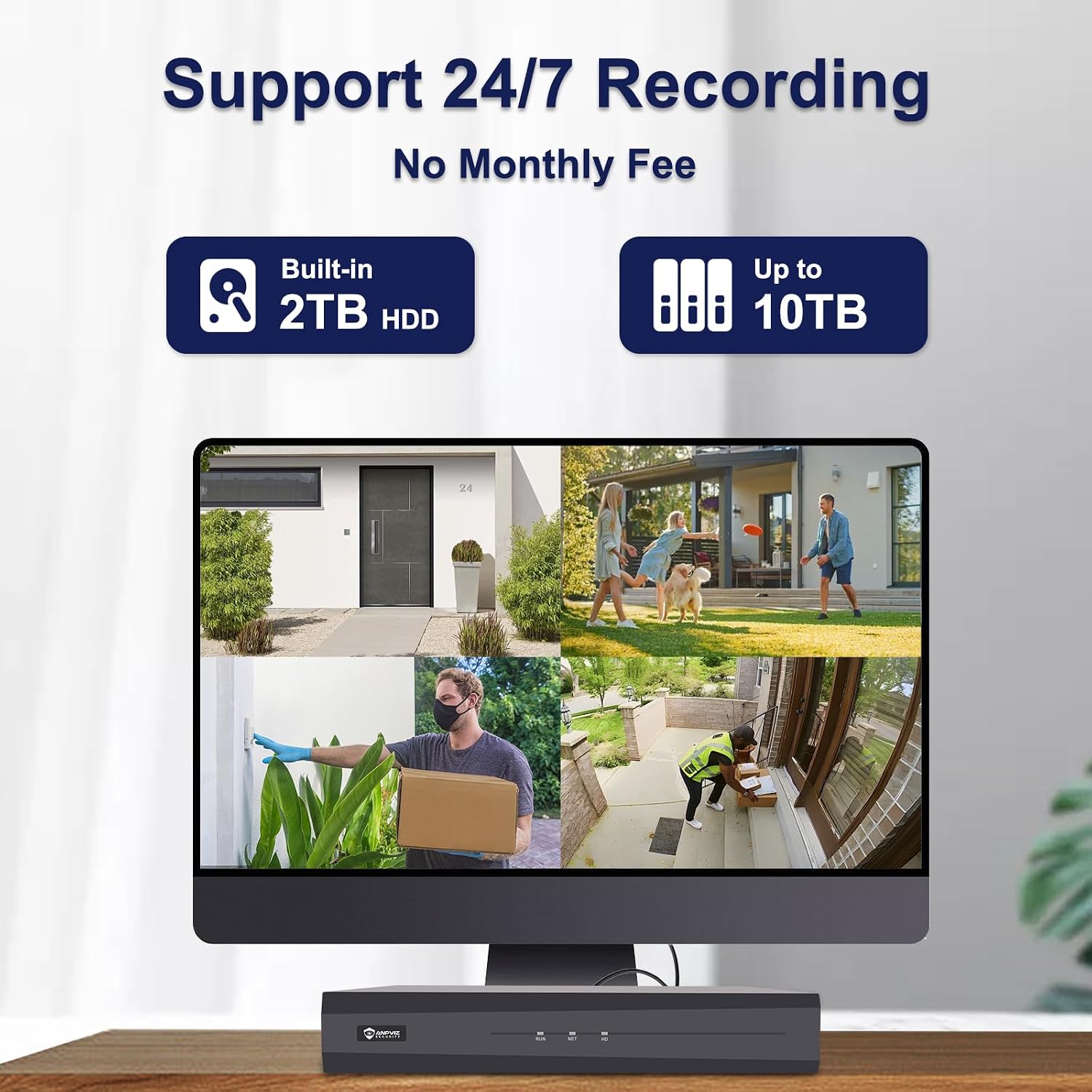 Two-Way Audio, Anpviz 16CH PoE Security Camera System, AI Human Vehicle Detection, 16PCS Wired 6MP PoE IP Cameras for Business Home, 12MP 16CH NVR Pre-Installed 4TB HDD for 24-7 Recording, NDAA
