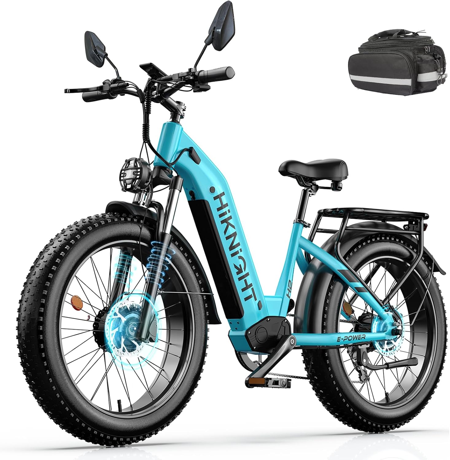Dual Motor Ebike, 3000W Electric Bike for Adults, 52V 20Ah 26' Fat Tire Fast Ebike Max 38 Mph, up to 90 Miles, Off-Road Mountain E-Bike for Men Women, Step-Through Design