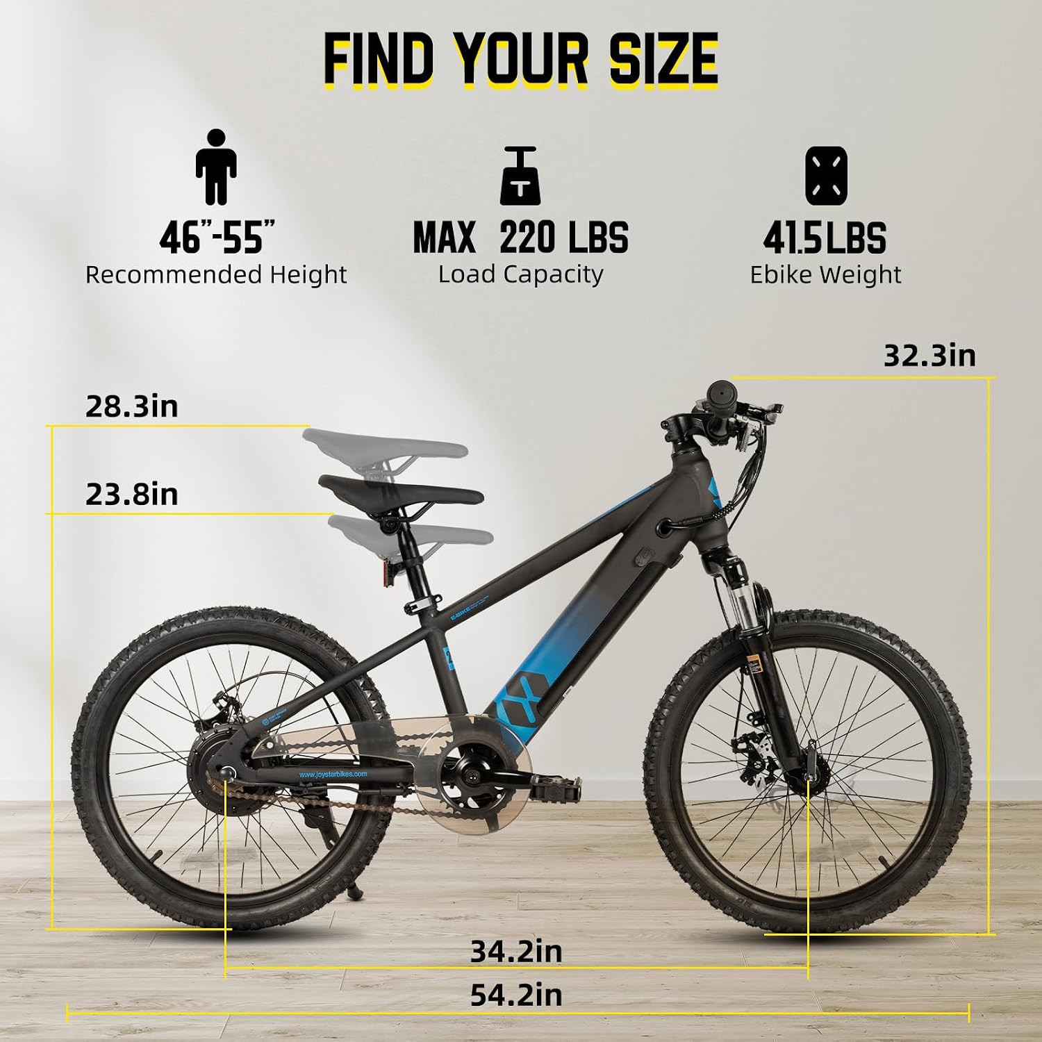 JOYSTAR 20 26 Inch Electric Bike for Kids Teens Ages 6+ with 250W/500W Brushless Motor, Electric Mountain Bicycle with Removable Battery, Safe Children Ebikes with Dual Disc Brakes