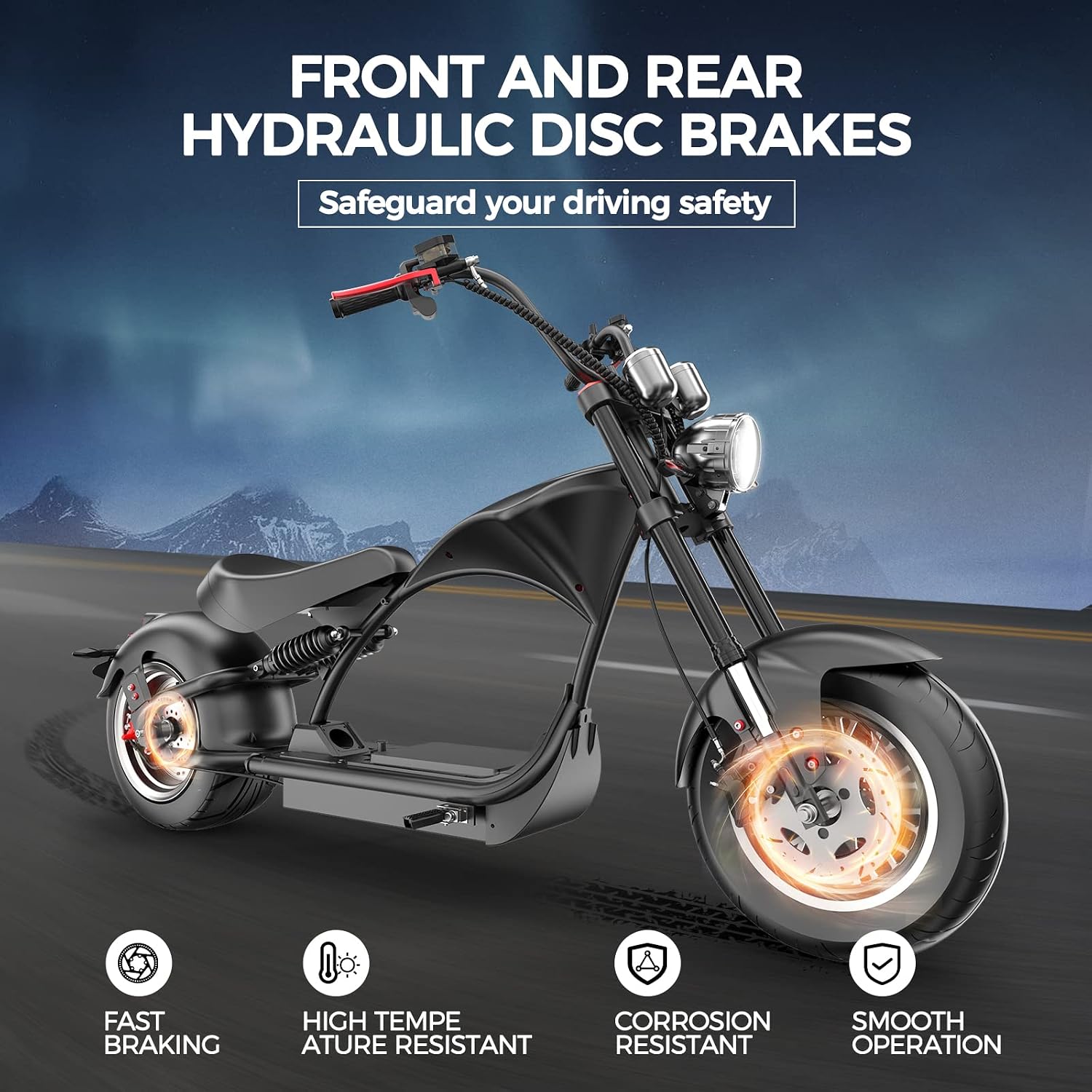 eAhora M1P Series 4000/3000W Electric Motorcycle for Adults, 55MPH Max Speed 60V 40Ah Battery with Fast Charger, 50+Mile Long Range,Full Suspension & Disc Brakes, Street Legal City Scooter Moped