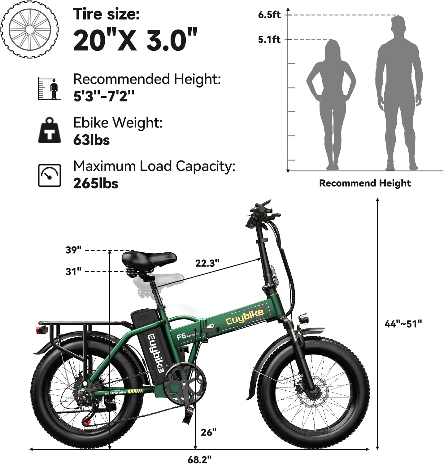 1000W Folding Electric Bike,48V 20AH Removable Battery E Bike,80 Miles Max Range Electric Bike for Adults,20' Fat Tire Foldable ebike,Adult Electric Bicycle for Commute Beach Snow