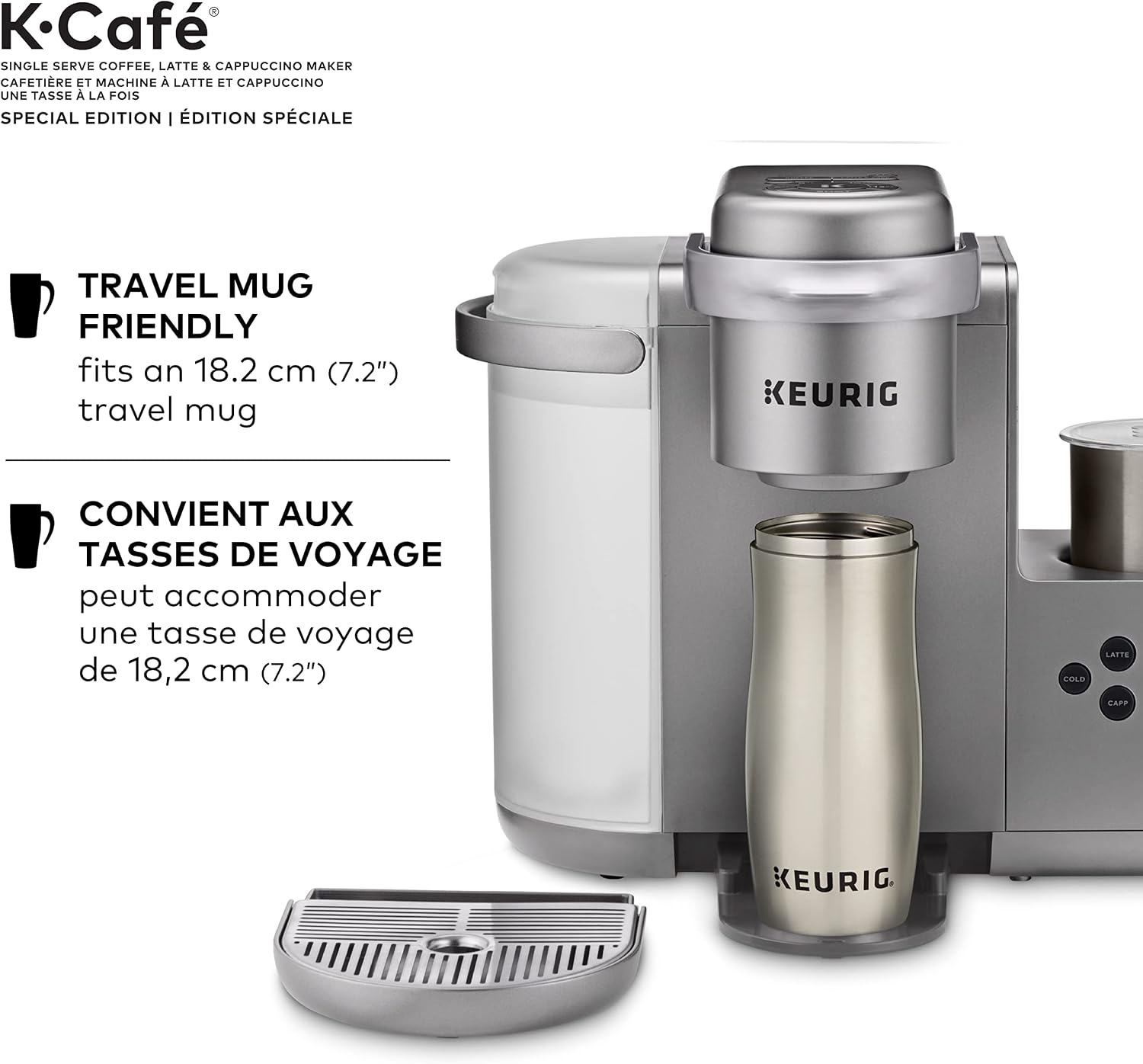 Keurig K-Café Special Edition Single Serve K-Cup Pod Coffee, Latte and Cappuccino Maker, with Milk Frother for Speciality Beverages, Grey Keurig COFFEE_MAKER