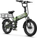 Aipas F3 Electric Bike for Adults with 1500W Motor Peak, 48V 12.8Ah Removable Battery Max 62 Miles 28MPH,20' x 3.0 Fat Tire Folding Electric Bike with 7-Speed and Full Suspension.