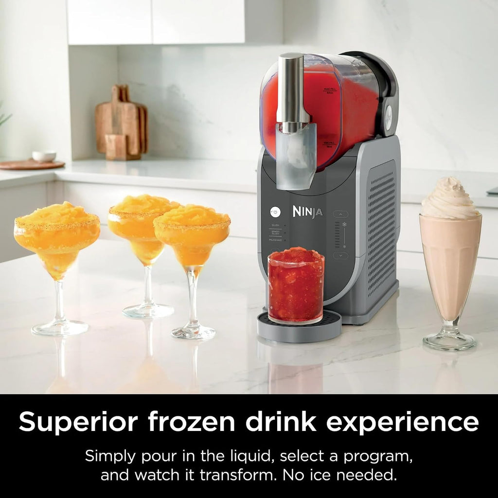 Ninja FS300 SLUSHi 72oz. Frozen Drink & Slushie Machine (Renewed) Bundle with Ninja SLUSHi Travel Party Tote, Black + 1 Year Extended Protection Pack