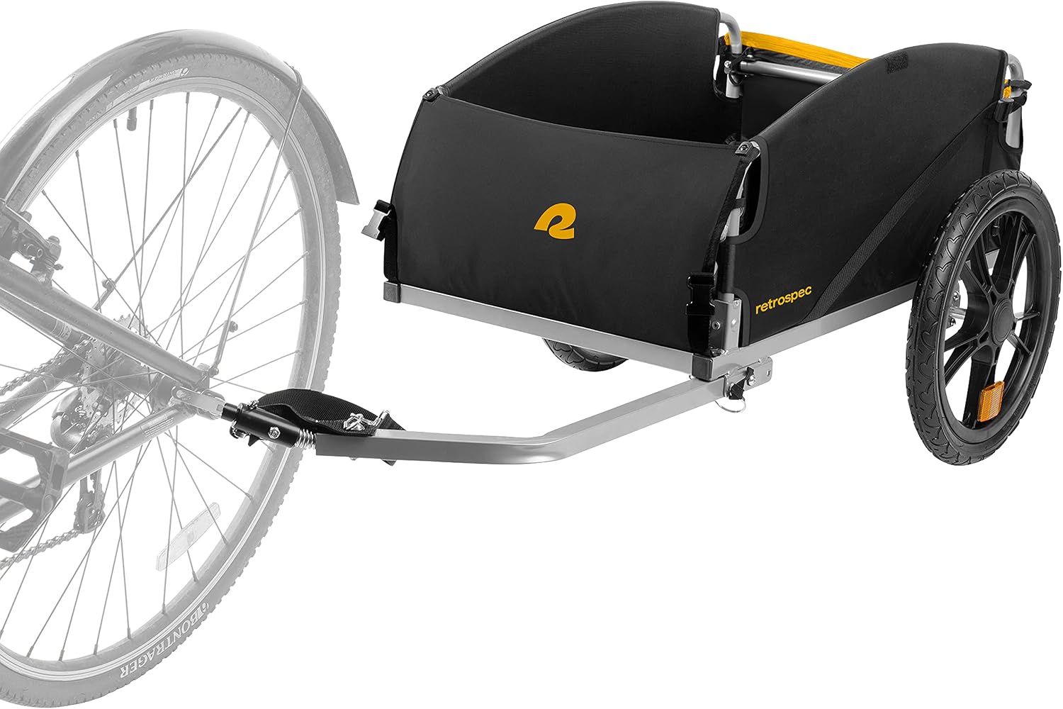 Retrospec Rover Hauler Bike Cargo Trailer - Foldable Frame with Weather-Resistant Fabric & 80lb Capacity - Universal Bike Trailer for 20-29in Wheels - Includes Safety Flag & D-Ring Anchors