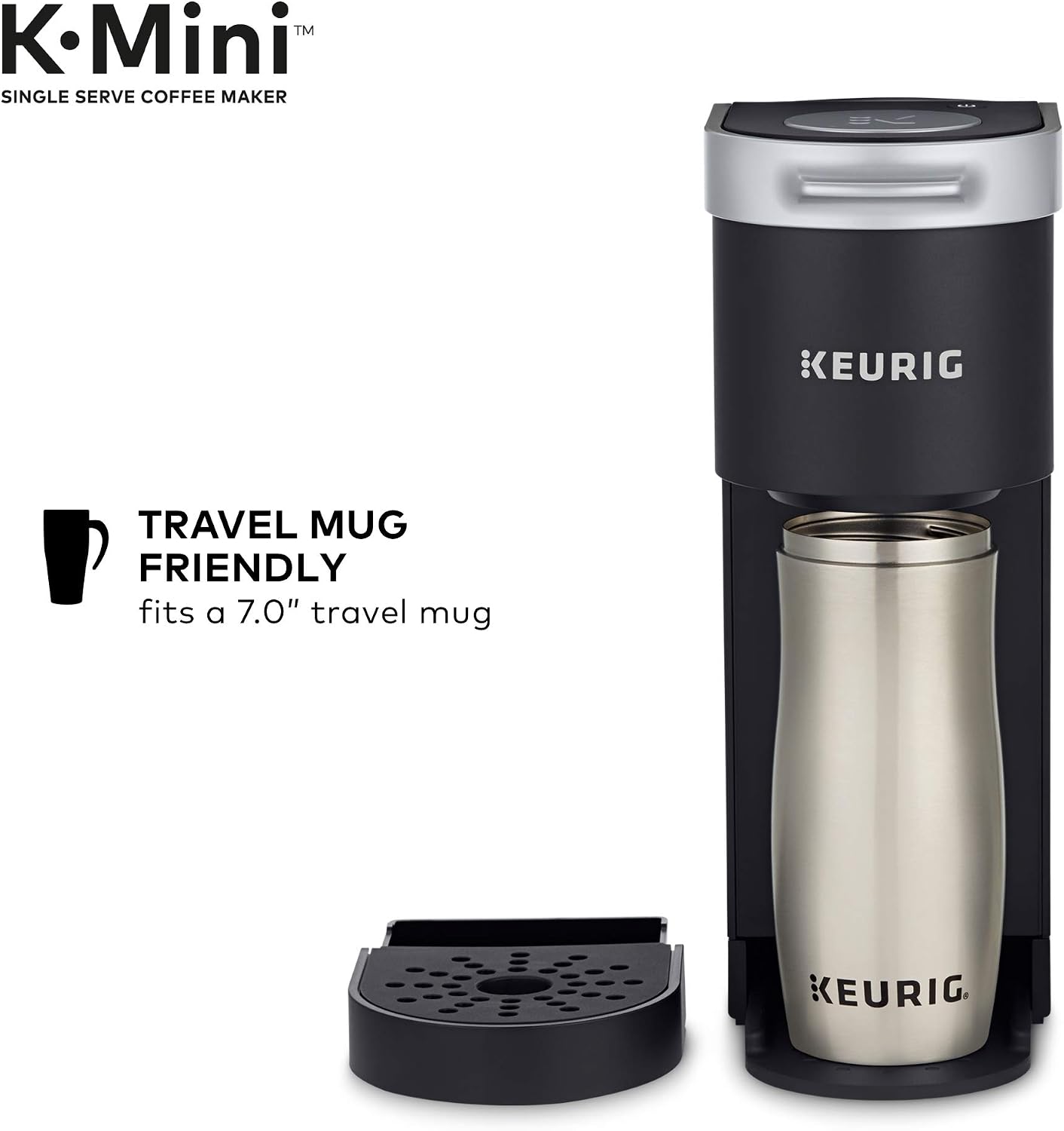 Keurig K-Mini Coffee Maker, Single Serve K-Cup Pod Coffee Brewer, 6 to 12 Oz. Brew Sizes, Black (Renewed)