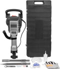 XtremepowerUS 3600W Electric Demolition Jack Hammer Point Chisel Bits Construction Concrete Breaker Punch Drill DIY Floor Drill 2 Chisel Bits (Flat Chisel & Point Chisel) with Case
