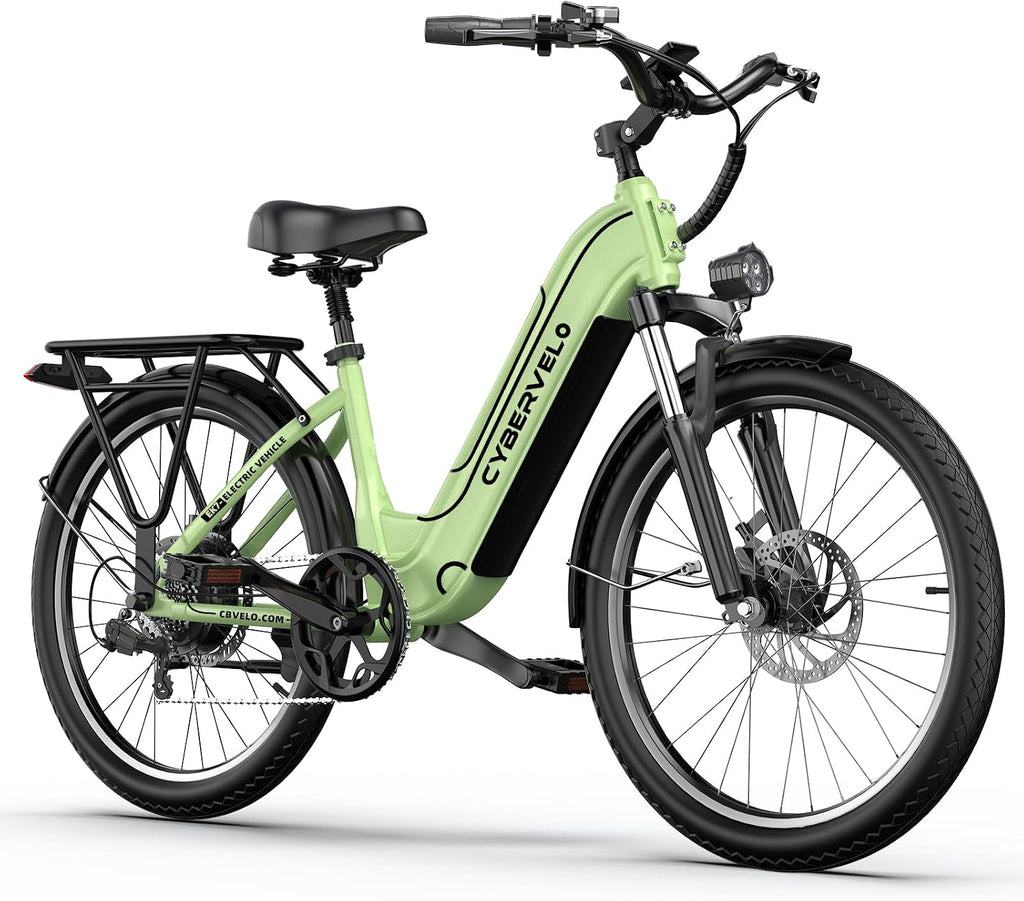 Cybervelo 750W Peak Electric Bike for Adults,up 80 Miles Removable Battery Ebike, 26' Electric E Bike with 7-Speed,Adult Electric Bicycles for Commute Beach Snow Womens/Man All Terrain