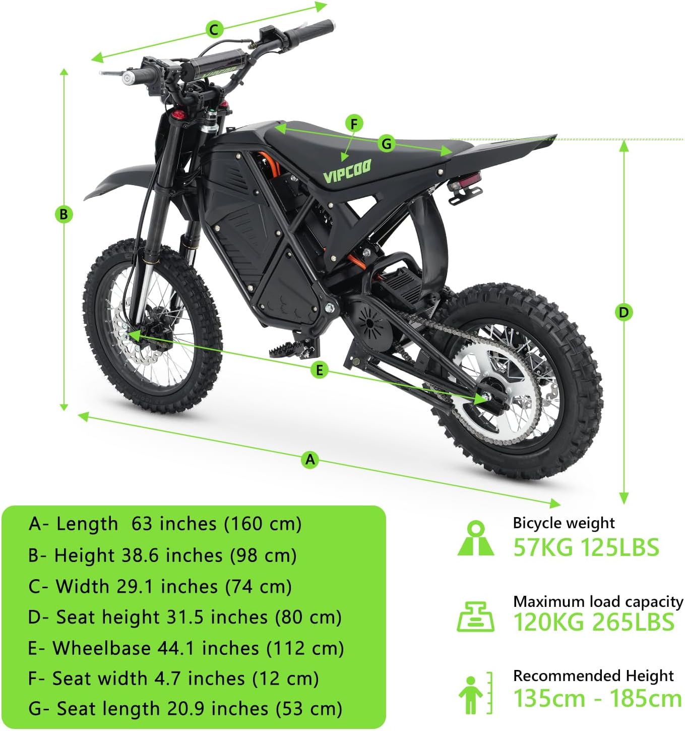 3500W Electric Dirt Bike for Adults & Teens, 63KM/H Off-Road MountainE Motorcycle, 48V 23AH Battery, 40–70KM Range, Full Suspension & Hydraulic Brakes
