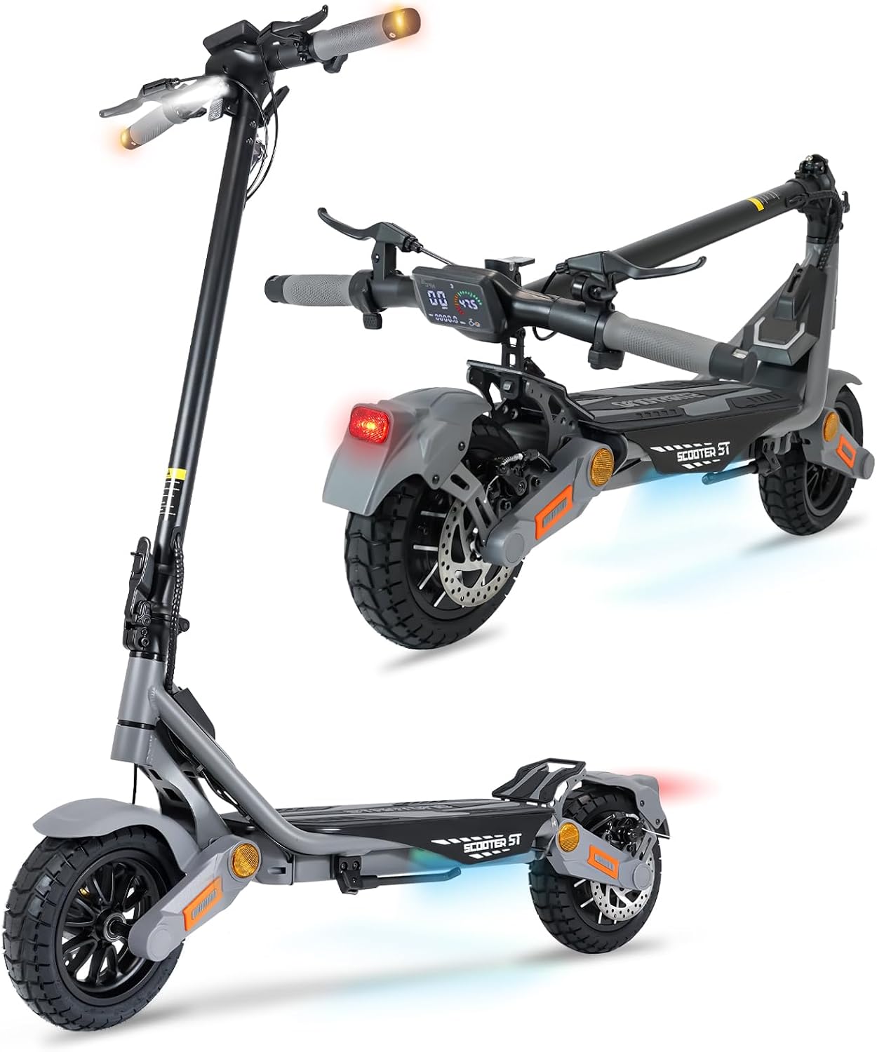 Electric Scooter for Adults, 5600W/1500W/1200W/800W Motor Fast Electric Scooter, 46/40/35 MPH Top Speed, 27Ah/20.8Ah/15.6Ah Battery, 10/11' Off Road Tire Foldable E-Scooter for Commuter Outdoor campus