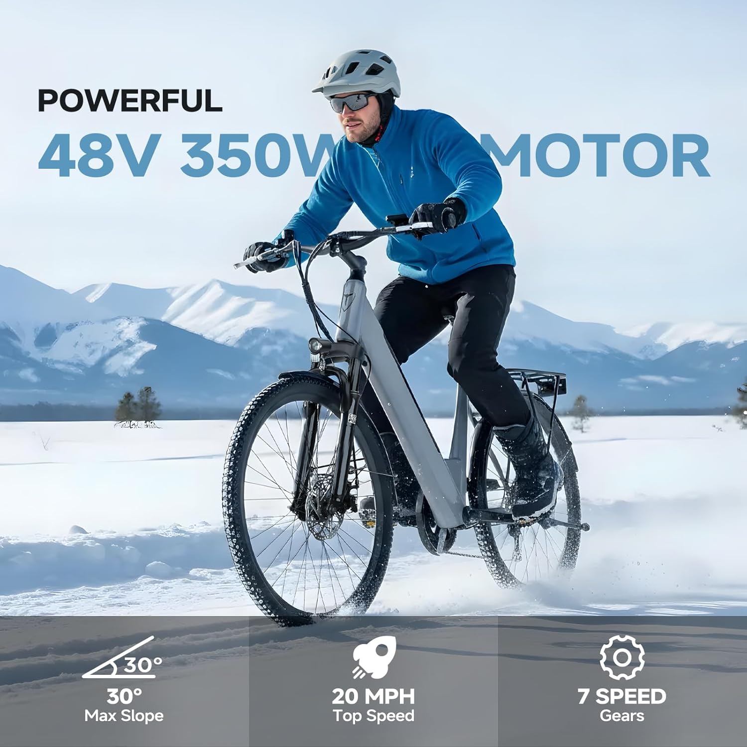 QNUT Electric Bike for Adults, 1200W Peak Commuter Ebike with 48V Built-in Battery 26' City Step Through E-Bike 7-Speed 65Miles 20Mph Urban Electric Bicycles for Women Men Teens